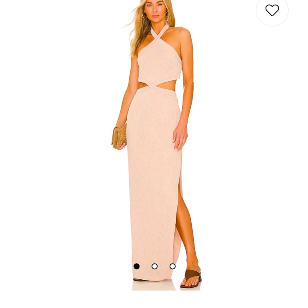 NWT REVOLVE RUMER CASSIDY nude maxi dress size Small.